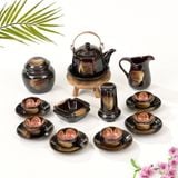  Bộ ấm chén men hoả biến dáng bát giác dung tích 320ml 