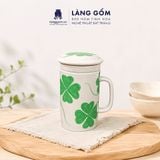  Cốc Sứ Lọc Trà Có Nắp Nhiều Họa Tiết - Cốc Vẽ Tay Thủ Công Cao Cấp - Dung Tích 400ml 