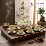  Bộ ấm chén uống trà men vẽ dáng Ngọn Lửa - Dung tích 500ml 
