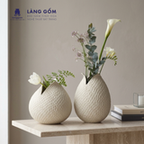  Bình Hoa Decor Dáng Nụ Hoa Texture Tổ Ong Men Matte Cao Cấp 
