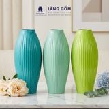  Bình cắm hoa trang trí gốm sứ Bát Tràng kiểu quả bom khía màu pastel, men mát, dùng để bàn, phòng khách 