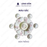  Bộ bát đĩa hoa mặt trời men trắng vẽ họa tiết vẽ tay 