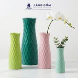  Bình cắm hoa trang trí giỏ đan màu pastel, men mát, gốm sứ Bát Tràng cao cấp, dùng để bàn, phòng khách 