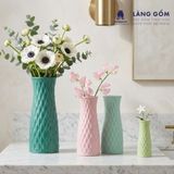  Bình cắm hoa trang trí giỏ đan màu pastel, men mát, gốm sứ Bát Tràng cao cấp, dùng để bàn, phòng khách 