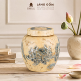  Chum Gốm Bát Tràng Thạch Hoàng Khắc Sen Thủ Công, Chum Sành Trang Trí, Quà Tặng Trang Trí Cao Cấp - Làng Gốm 