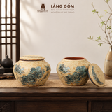  Hũ Đựng Trà Gốm Bát Tràng Thạch Hoàng Khắc Sen Thủ Công, Hũ Trà Trang Trí, Quà Tặng Cao Cấp - Gốm Bát Tràng - Làng Gốm 