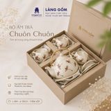  Bộ Ấm Chén Bát Tràng Vẽ Tay Chuồn Chuồn Đỏ Cao Cấp – Bộ Trà Gốm Sứ Quà Tặng Sang Trọng 