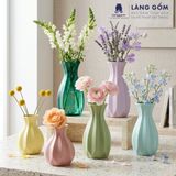  Bình Hoa Gốm Sứ Bát Tràng Men Matte Dáng Múi Khế Màu Pastel - Decor Bàn, Kệ, Phòng Khách 