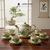  Bộ ấm chén dáng Minh Long hoạ tiết vẽ tay Bát Tràng cao cấp 