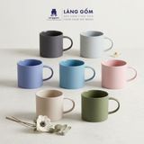  Cốc sứ có quai kiểu Mohem men mờ dáng basic dung tích 380ml dùng uống nước, trà, coffe, gốm sứ Bát Tràng 