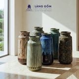  Bình hoa, lọ hoa Gốm sứ Bát Tràng cao cấp Men hỏa biến dáng chai kẻ dùng làm quà tặng, trang trí - Làng Gốm Bát Tràng 