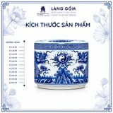  Bát Hương Lộc Phát Men Lam Vẽ Rồng - Đồ Thờ Men Lam Bát Tràng 