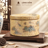  Hũ Gốm Bát Tràng Men Thạch Hoàng Họa Tiết Hạc Vân Liên Khắc Tay Thủ Công, Quà Tặng Cao Cấp - Gốm Bát Tràng - Làng Gốm 