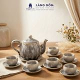  Bộ Ấm Chén Men Hỏa Biến Vân Mây Bát Tràng Cao Cấp 