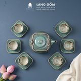  Bộ Ấm Chén Men Hỏa Biến Màu Cẩm Thạch Bát Tràng Cao Cấp 