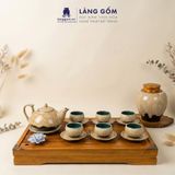  Bộ Ấm Chén Men Hỏa Biến Nham Thạch Vàng Bát Tràng Cao Cấp 