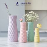  Bình cắm hoa trang trí giỏ đan màu pastel, men mát, gốm sứ Bát Tràng cao cấp, dùng để bàn, phòng khách 