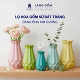  Bình hoa men mát dáng ống kim cương màu pastel 