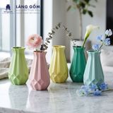  Bình hoa men mát dáng ống kim cương màu pastel 