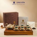  Bộ Ấm Chén Men Hỏa Biến Nham Thạch Vàng Bát Tràng Cao Cấp 