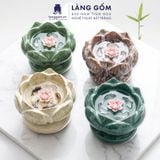  Bát Thả Hoa Men Hỏa Biến Gốm Sứ Bát Tràng Dáng Búp Sen 