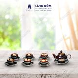  Bộ ấm chén men hỏa biến dáng quả hồng 