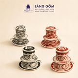  Phin Pha Cà Phê Gốm Sứ Bát Tràng Vẽ Tay Thủ Công - Họa Tiết Sen Chuồn Cá - Quà Tặng Cao Cấp 