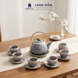  Bộ Ấm Chén Men Hỏa Biến Vân Mây Bát Tràng Cao Cấp 