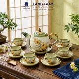  Bộ ấm chén uống trà men vẽ dáng Ngọn Lửa - Dung tích 500ml 