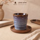  Cốc Trụ Uống Trà Gốm Sứ Cao Cấp Men Hỏa Biến Nâu Trầm 200ml – Ly Sứ Uống Nước, Quà Tặng Gốm Sứ Làng Gốm 
