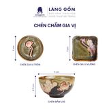  Bộ bàn ăn men hoả biến - Màu gấm vàng khắc sen 