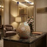  Lọ Hoa Chạm Khắc Bách Hoa Dáng Giọt Nước Gốm Sứ Biên Hòa 
