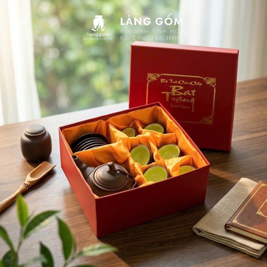  Bộ Ấm Trà Đất Nung Bát Tràng Cao Cấp - Set Quà Tặng Sang Trọng Biếu Đối Tác, Khách Hàng, Người Thân 