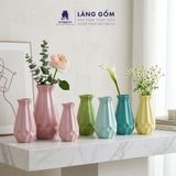  Bình hoa men mát dáng ống kim cương màu pastel 