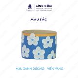  Chậu Cây Mini Gốm Sứ Xuất Khẩu Vẽ Hoa Màu Pastel - Trồng Sen Đá, Xương Rồng, Decor Bàn Làm Việc 
