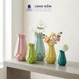  Bình hoa men mát dáng ống kim cương màu pastel 