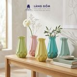  Bình hoa men mát dáng ống kim cương màu pastel 