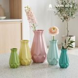  Bình hoa men mát dáng ống kim cương màu pastel 