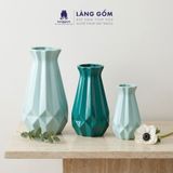  Bình hoa men mát dáng ống kim cương màu pastel 