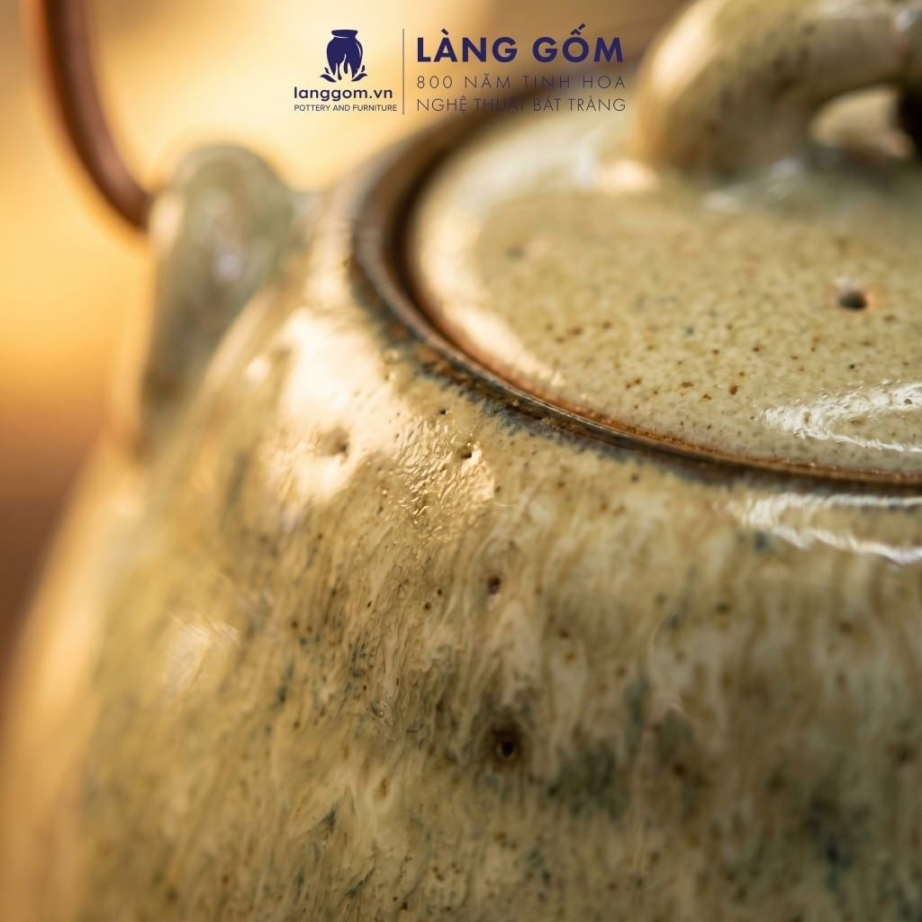  Bộ Ấm Chén Men Hỏa Biến Hoàng Thổ Bát Tràng Cao Cấp 