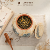  Hũ Đựng Trà Gốm Bát Tràng Thạch Hoàng Khắc Sen Thủ Công, Hũ Trà Trang Trí, Quà Tặng Cao Cấp - Gốm Bát Tràng - Làng Gốm 