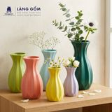  Bình Hoa Gốm Sứ Bát Tràng Men Matte Dáng Múi Khế Màu Pastel - Decor Bàn, Kệ, Phòng Khách 