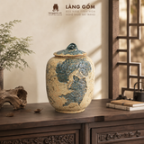  Hũ Gốm Thạch Hoàng Bát Tràng Khắc Liên Ngư Hữu Dư Thủ Công, Hũ Đựng Gạo, Đựng Trà, Quà Tặng Cao Cấp - Làng Gốm 