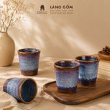  Cốc Trụ Uống Trà Gốm Sứ Cao Cấp Men Hỏa Biến Nâu Trầm 200ml – Ly Sứ Uống Nước, Quà Tặng Gốm Sứ Làng Gốm 