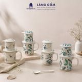  Phin Pha Cà Phê Gốm Sứ Bát Tràng Họa Tiết Vẽ Tay Thủ Công - Bộ Phin Cao Cấp Đầy Đủ - Quà Tặng Làng Gốm 