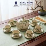  Bộ ấm chén uống trà men vẽ dáng Ngọn Lửa - Dung tích 500ml 