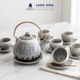  Bộ Ấm Chén Men Hỏa Biến Vân Mây Bát Tràng Cao Cấp 