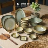  Bộ bát đĩa, bộ bàn ăn gia đình men hỏa biến màu ngọc trai, dành cho 4-6 người - Gốm sứ Bát Tràng - Làng Gốmv 