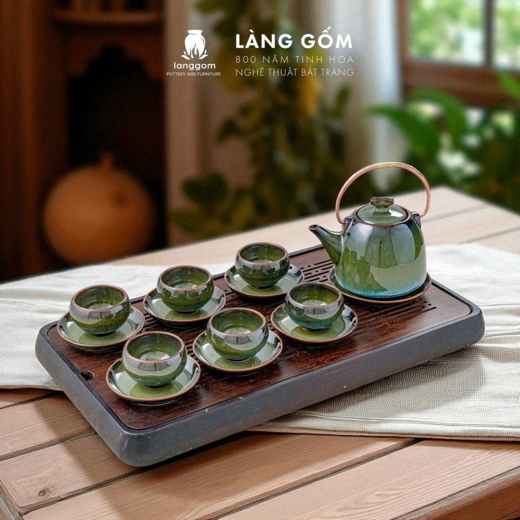  Bộ ấm chén uống trà men hỏa biến lục bảo (TH) 