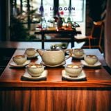  Bộ ấm chén men hỏa biến dáng quả hồng (TH) 